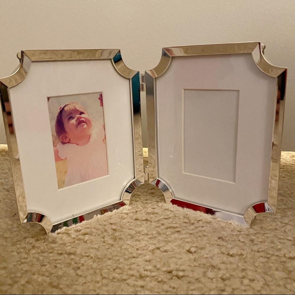 Brand New Small Silver Double Picture Frame
